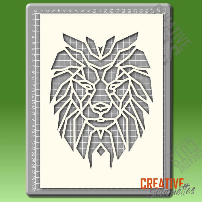 Geometric Lion Stencil - Image 1