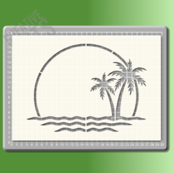 Palm Tree Sunset Stencil
