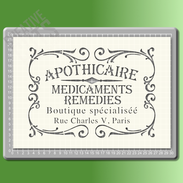 Apothicaire Stencil - Image 1