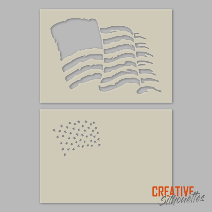 USA Flag Stencil - Image 1