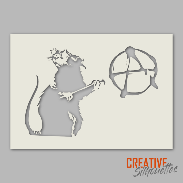 Banksy Anarchy Rat Stencil - Image 2