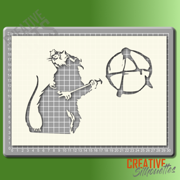 Banksy Anarchy Rat Stencil - Image 1