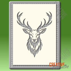 Stag Head Stencil