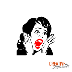 Shouting Woman Stencil - Image 3