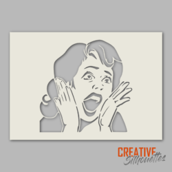 Shouting Woman Stencil - Image 2