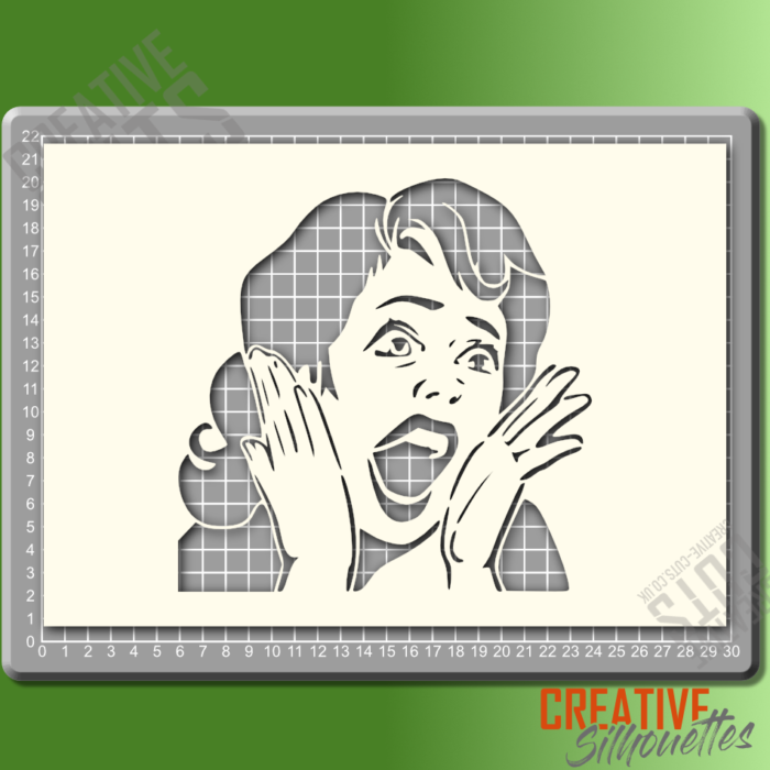 Shouting Woman Stencil - Image 1