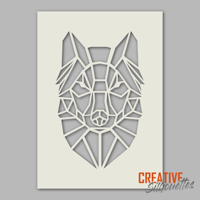 1225gr Geometric Wolf Stencil - Image 1