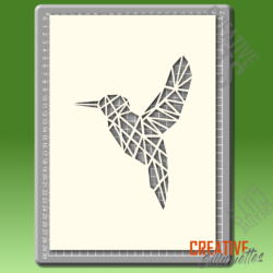 Geometric Hummingbird Stencil - Image 2