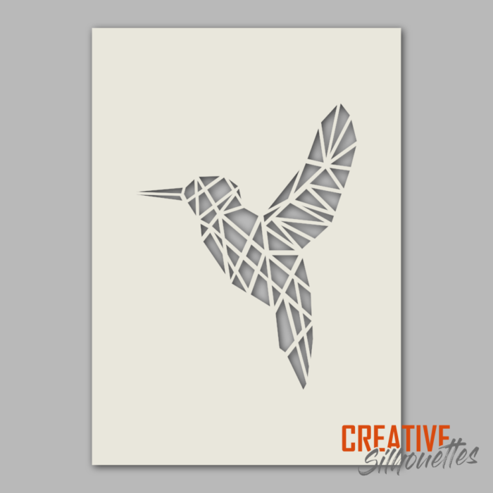 1229gr Geometric Hummingbird Stencil - Image 1