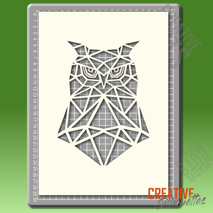 Geometric Owl Stencil - Image 2