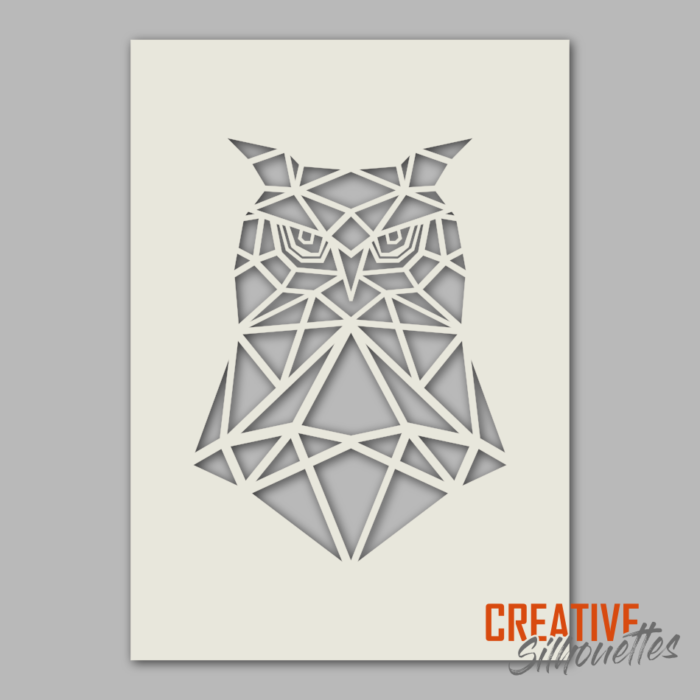 Geometric Owl Stencil - Image 1