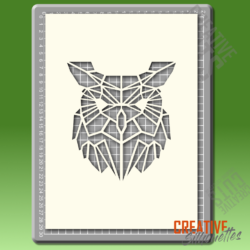 Geometric Owl Stencil - Image 2