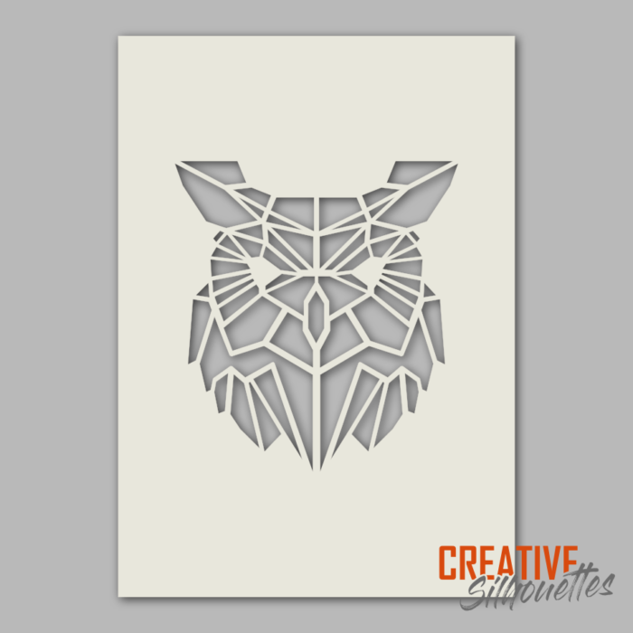 Geometric Owl Stencil - Image 1