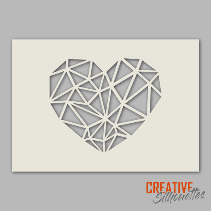 Geometric Heart Stencil - Image 1