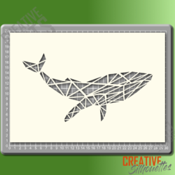 Geometric Blue Whale Stencil - Image 2
