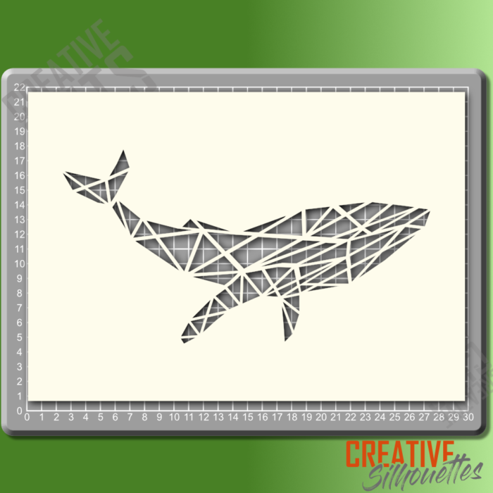 Geometric Blue Whale Stencil - Image 2