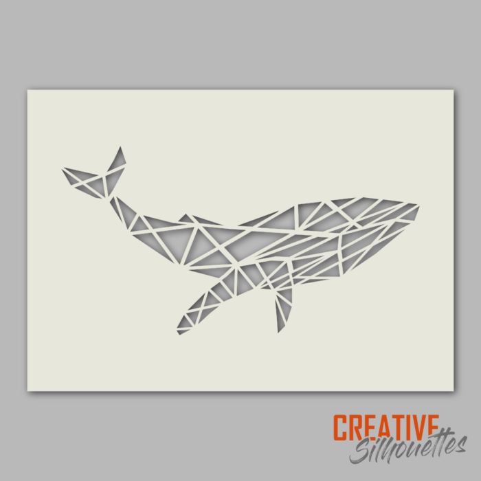 1235gr Geometric Blue Whale Stencil - Image 1