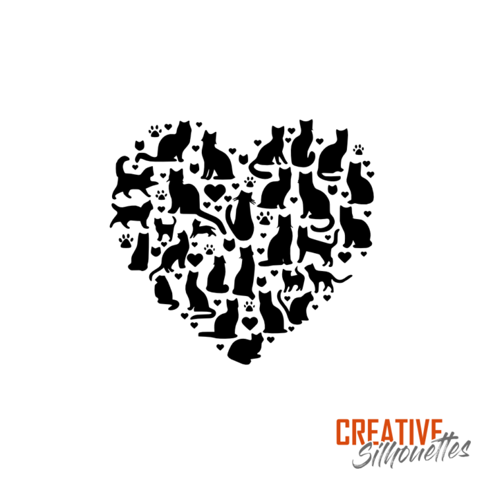 Cat Love Hearts Stencil - Image 3
