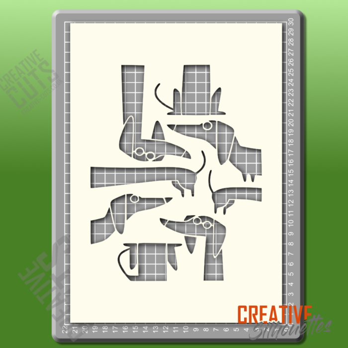 Dachshunds Pattern Stencil - Image 2