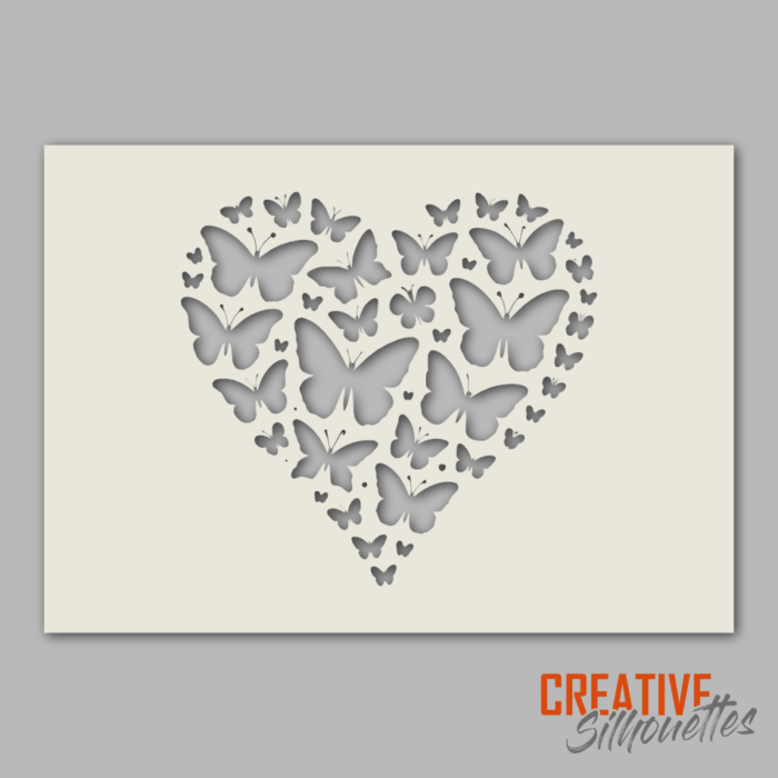 Butterfly Heart Stencil - Image 1