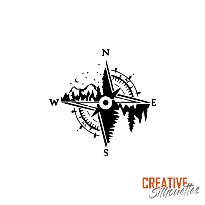 Mountains Compass Stencil - Image 3