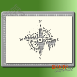 Mountains Compass Stencil - Image 2