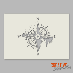 Mountains Compass Stencil