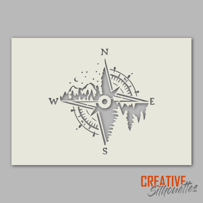 Mountains Compass Stencil - Image 1