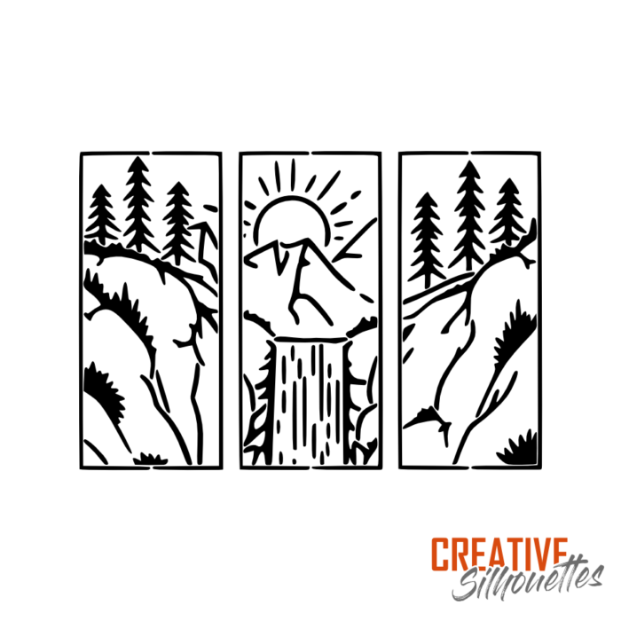 Waterfall and Forest Scene Stencil - Image 3