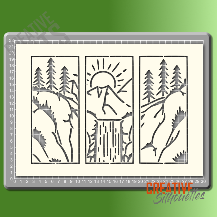 Waterfall and Forest Scene Stencil - Image 2
