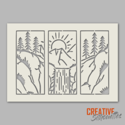 Waterfall and Forest Scene Stencil
