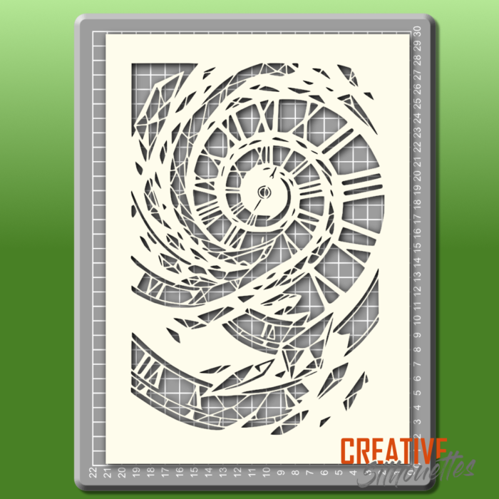 Abstract Clock Swirl Stencil - Image 2