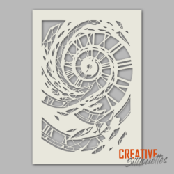 Abstract Clock Swirl Stencil