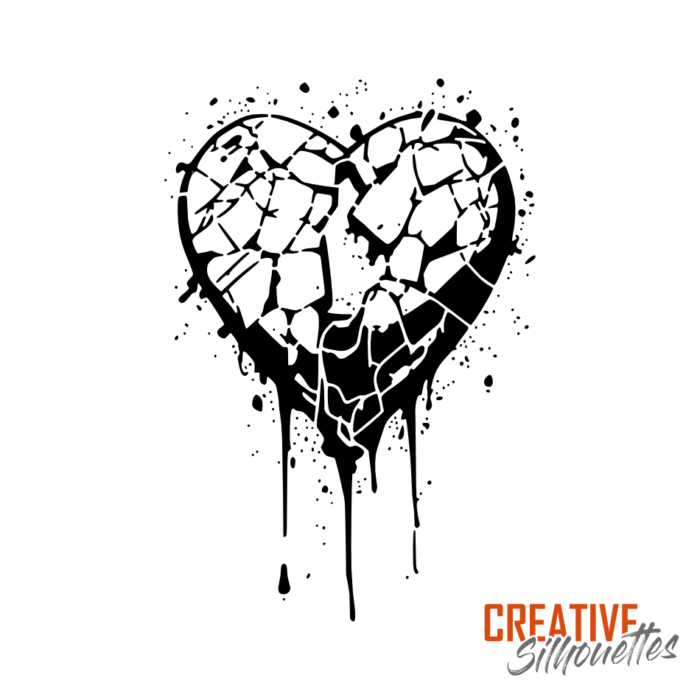 Broken Heart Stencil - Image 3