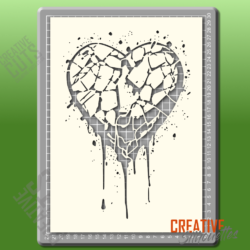 Broken Heart Stencil - Image 2