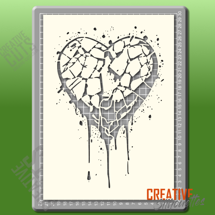 Broken Heart Stencil - Image 2