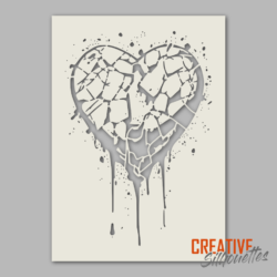 Broken Heart Stencil