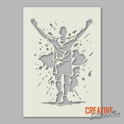 Footballer Celebration Stencil