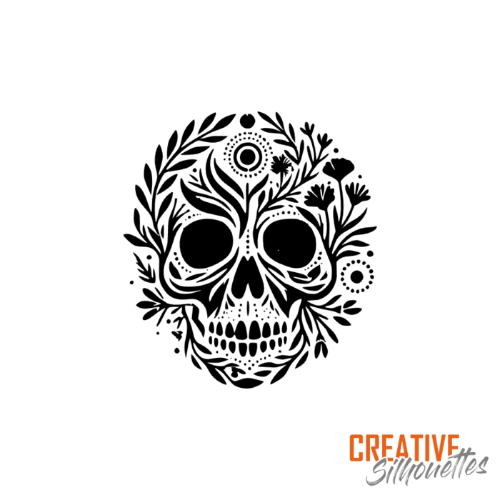 Floral Skull Stencil - Image 3
