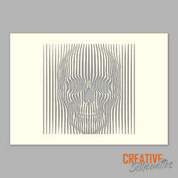 Striped Skull Stencil