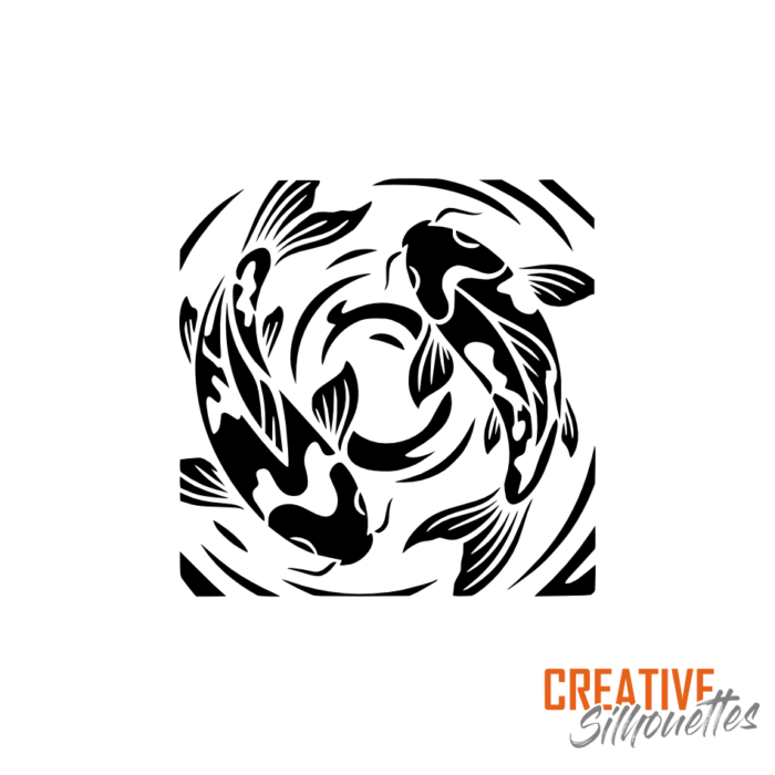Koi Fish Design Stencil - Image 3