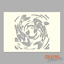 Koi Fish Design Stencil