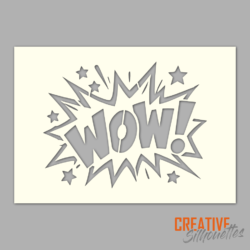 WOW! Cartoon Sign Stencil