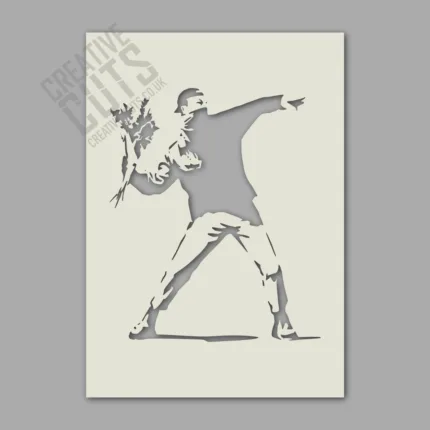 Flower Thrower Stencil Image