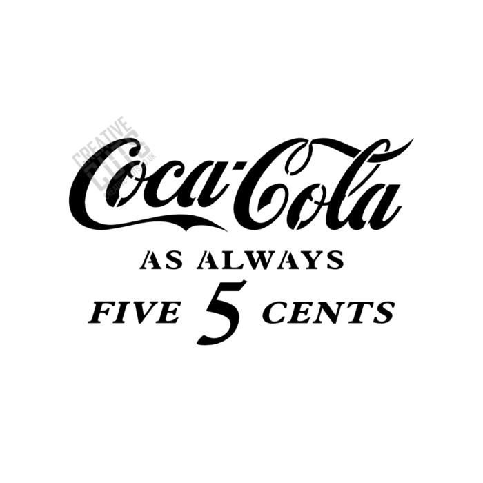 coca cola 5 cents stencil