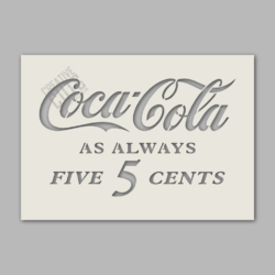 coca cola 5 cents stencil