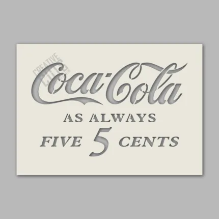 coca cola 5 cents stencil