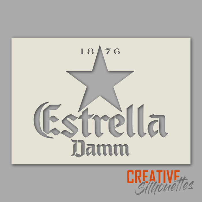 Estrella Damm Beer Stencil Image