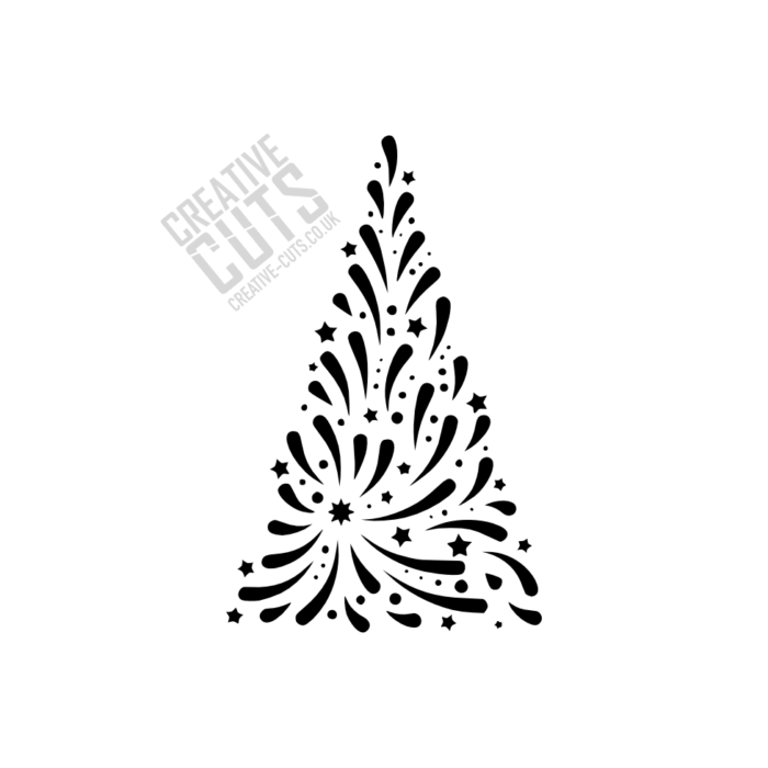 star burst christmas tree stencil