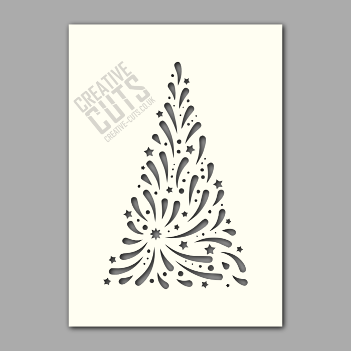 star burst christmas tree stencil